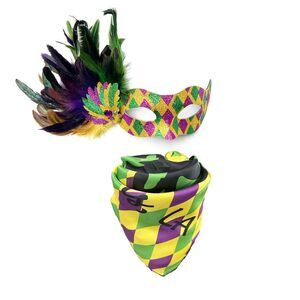 5481 Green Mardi Gras Outfits Accessoriess For Masks And Mg